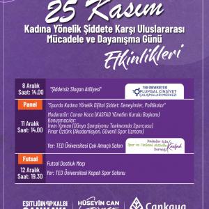 25 Kasım Kadına Yönelik Şiddete Karşı Uluslararası Mücadele Günü Etkinlikleri 